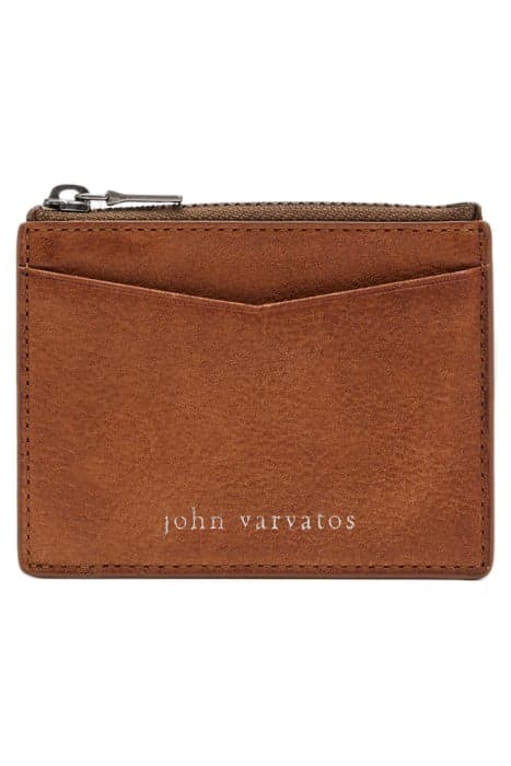 HERITAGE ZIP CARD CASE BROWNSTONE by John Varvatos