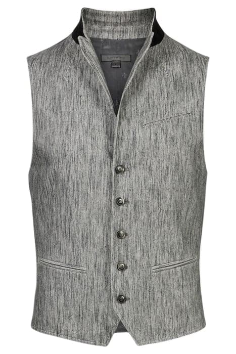 SLIM FIT PEAK LAPEL VEST WITH WIRE INSER MED GREY by John Varvatos