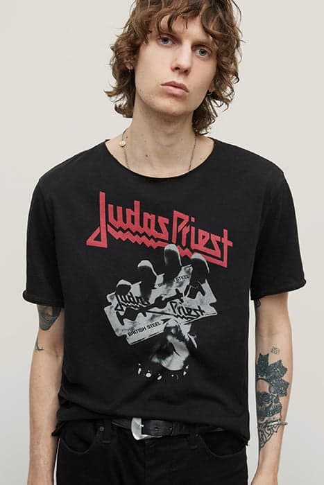 SS RAW EDGE TEE VINTAGE WASH - JUDAS PRI BLACK by John Varvatos