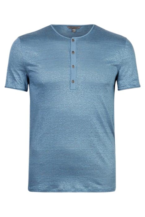 BLEECKER REGULAR FIT SS HENLEY WITH PICK DUTCH BLUE by John Varvatos