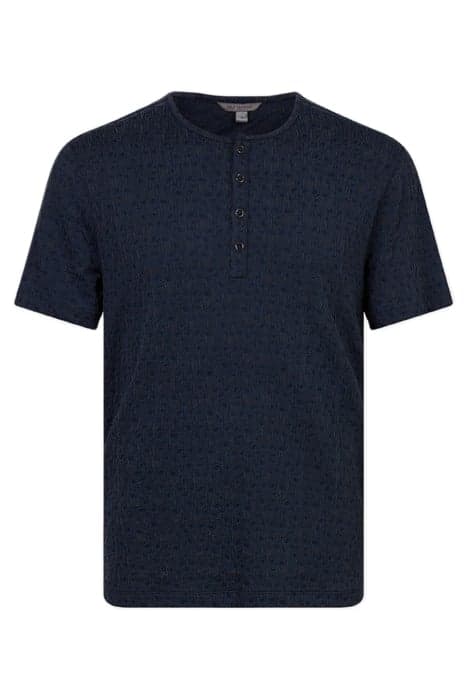 STANTON REGULAR FIT SS HENLEY WITH TEXTU INK BLUE by John Varvatos