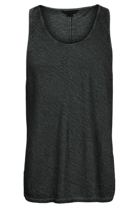 BROOME SLIM FIT LINEN TANK TOP WITH COLD SEAL GREY by John Varvatos