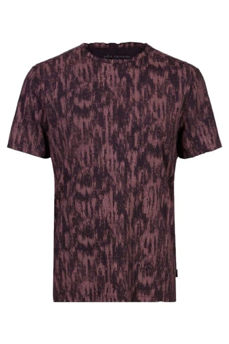 RAMSEY SS IKAT BURNOUT CREW WITH RAW EDG DRY FIG by John Varvatos