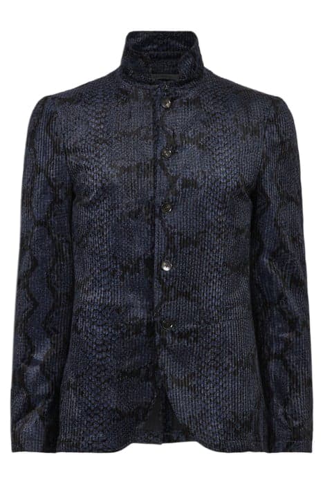 SLIM FIT BUTTON CLOSURE SOFT JACKET WITH DARK NAVY by John Varvatos