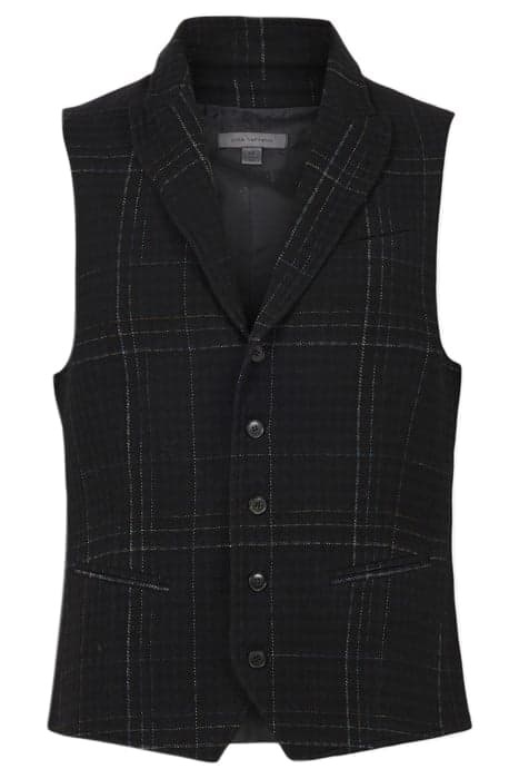 SLIM FIT PEAK LAPEL VEST WITH WIRE INSER BLACK by John Varvatos