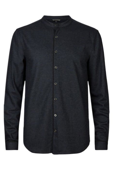 FULTON REGULAR FIT LS BAND SHIRT IN MELA MIDNIGHT by John Varvatos