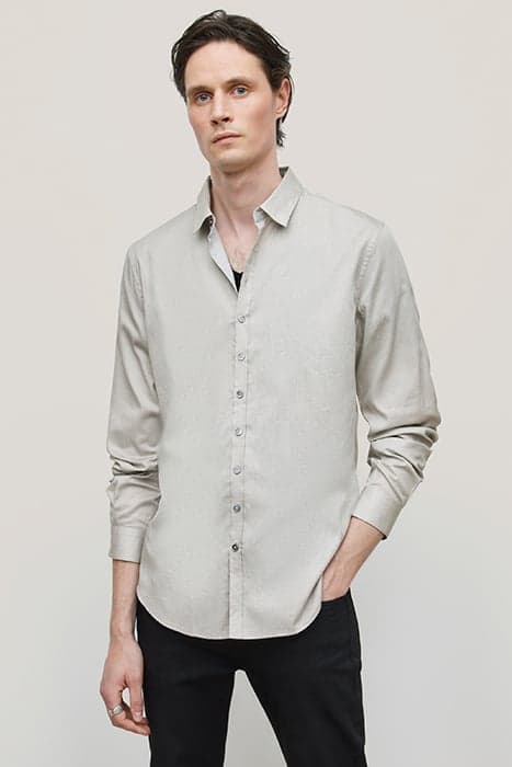 MULTI BUTTON SLIM FIT SHIRT FOSSIL GREY by John Varvatos