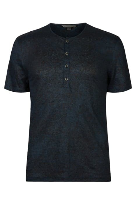 TORRANCE REGULAR FIT SS LINEN HENLEY WIT COSMOS BLUE by John Varvatos