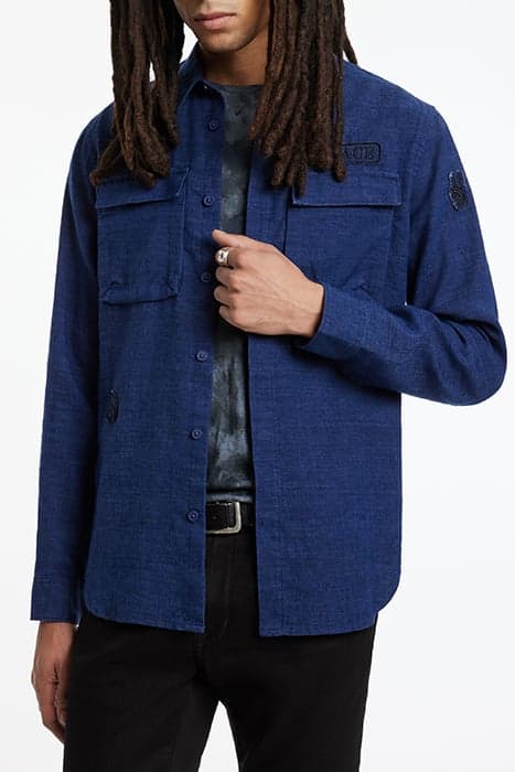 FREDDY LS MILITARY OVERSHIRT DUSTED BLUE by John Varvatos