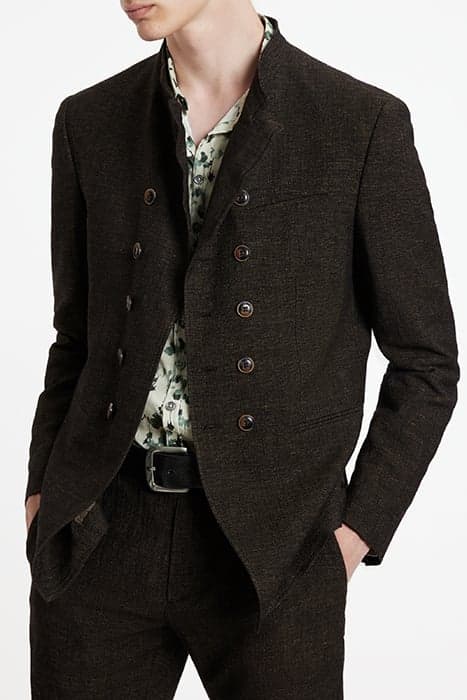 SLIM FIT DBL BREASTED MULTI-BUTTON JACKE SOIL by John Varvatos