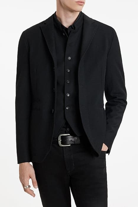 SLIM FIT NOTCH LAPEL JKT WITH BTN CLOSUR BLACK by John Varvatos