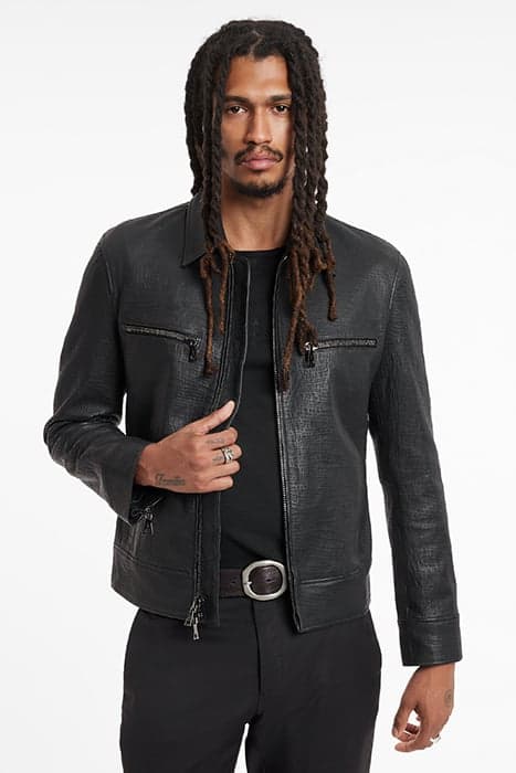 ZIP FRONT JKT WITH ZIP CHET PKTS AND WEL STEEL GREY by John Varvatos