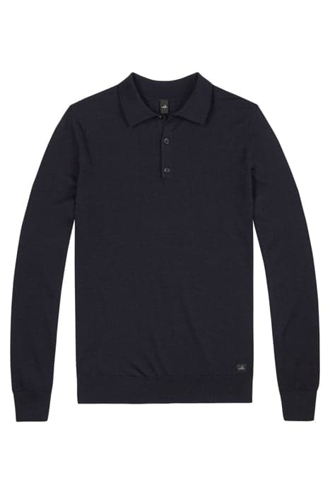 WARD | EXTRA FINE MERINO POLOSHIRT NIGHT BLUE by WAHTS