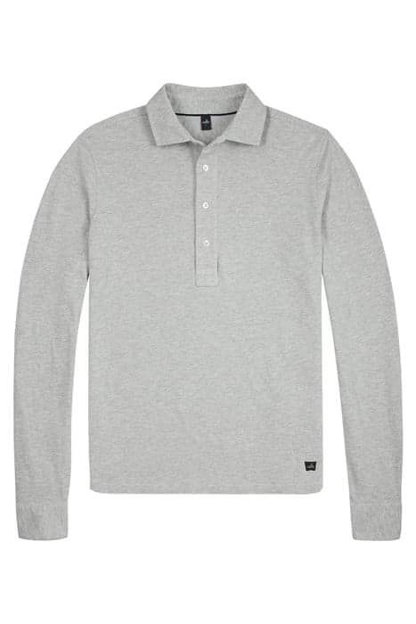 STONE | LONGSLEEVE PIQUÉ POLOSHIRT LIGHT GREY MELANGE by WAHTS