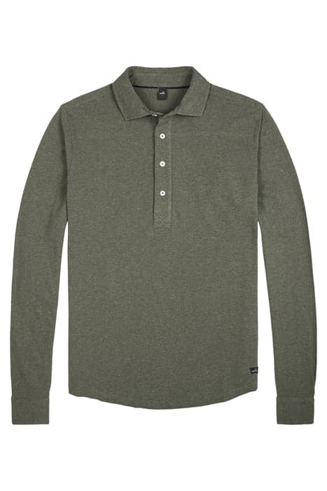 STONE | LONGSLEEVE PIQUÉ POLOSHIRT ARMY GREEN MELANGE by WAHTS