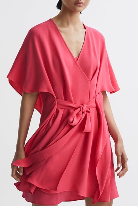 PEONY-PLAIN FLIPPY DRESS PINK by Reiss