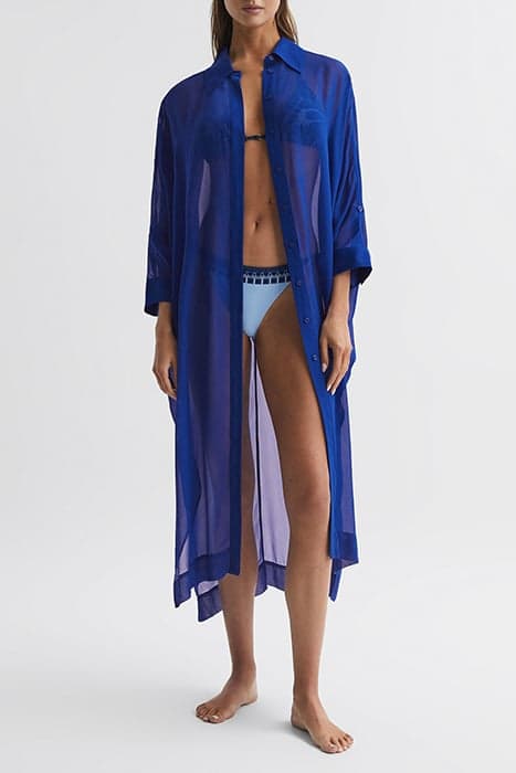 AVA-SHEER KAFTAN COBALT BLUE by Reiss