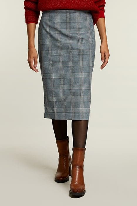 MULTI CHECKED MIDI SKIRT by River Woods