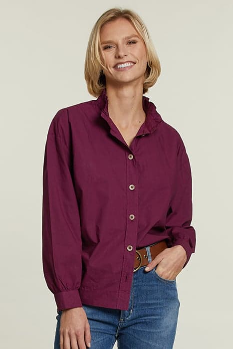 PURPLE BLOUSE RUFFLE COLLAR by River Woods