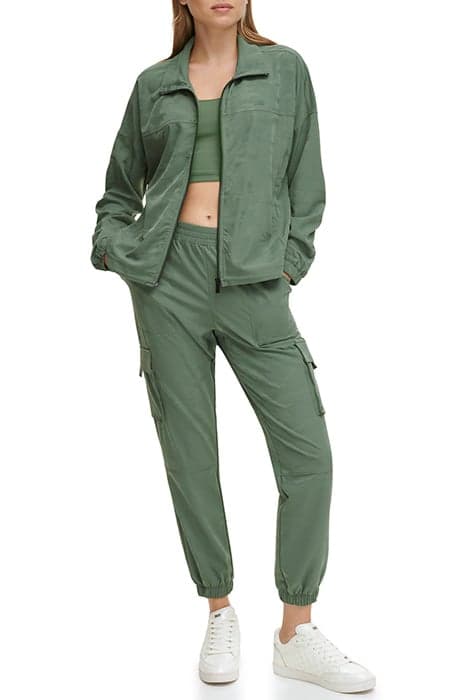 RUCHED CAMO PRINT FU DUCK GREEN by DKNY