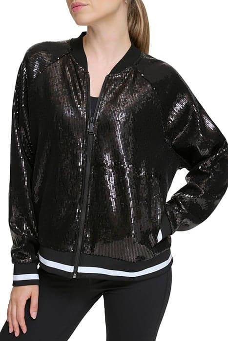 SEQUIN FULL ZIP BOMB BLACK by DKNY