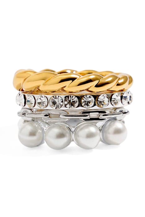 PEARL AND CRYSTAL RING SET by Bimba y Lola