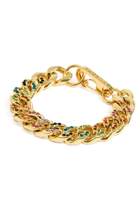 GOLD CHAIN BRACELET MULTICOLORED CRYSTALS by Bimba y Lola