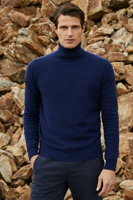 WALTON | MERINO CASHMERE ROLLNECK SWEATER NAVY BLUE by WAHTS