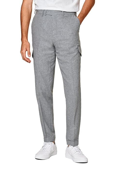 LIGHT GREY WIDE LEG TAPERED TROUSERS by Suitsupply