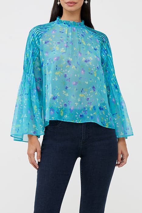 ADEN HALLIE PLEAT CRINKLE TOP GREEN by French Connection