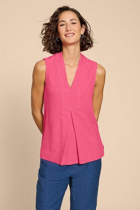 CELIA JERSEY MIX SHIRT MID PINK by White Stuff