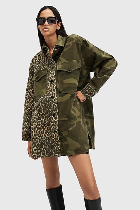 LILY SHACKET DRESS CAMO GREEN by AllSaints