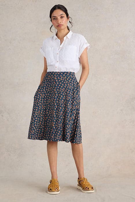 JADE JERSEY SKIRT NAVY PRINT by White Stuff