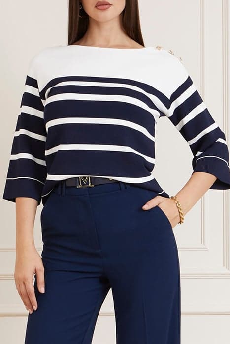 FEBE SWEATER STRIPED BLUE AND WHITE STRIP by Marciano by Guess