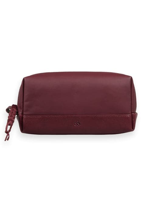 LARGE LEATHER MAKEUP BAG BORDEAUX by Scotch & Soda