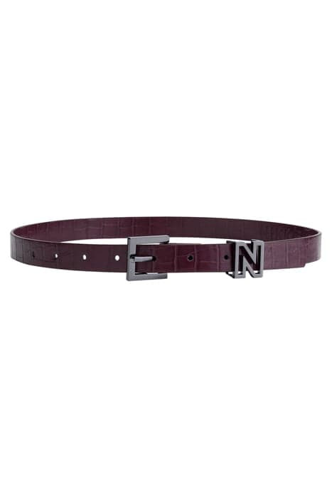 KEDY CROCO WAIST BELT DEEP RED/GUN METAL by NIKKIE