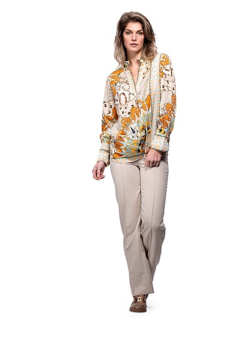 BLOUSE LIEGE ORANGE AND SNAKE by Mucho Gusto