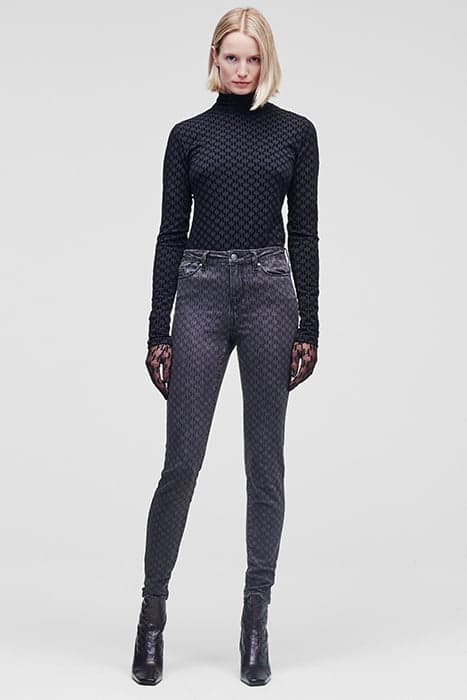 KL MONOGRAM SKINNY DENIM PANTS DARK GREY by KARL LAGERFELD