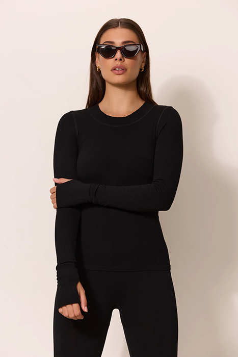 MAIA MICROMODAL SOFT RIB LONGSLEEVE BLACK by Lune Active