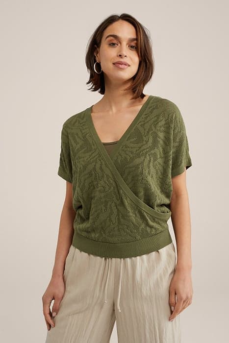 KNITTED PULLOVER ARMY GREEN by WE Fashion