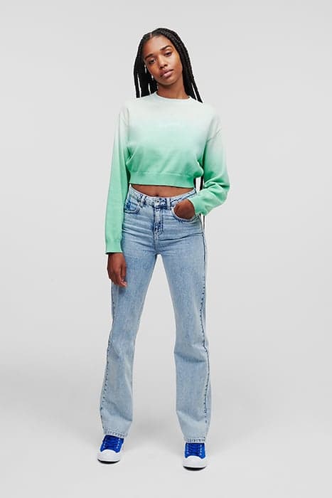 KLJ OMBRE CROPPED SWEATER KATYDID OMBRE by KARL LAGERFELD