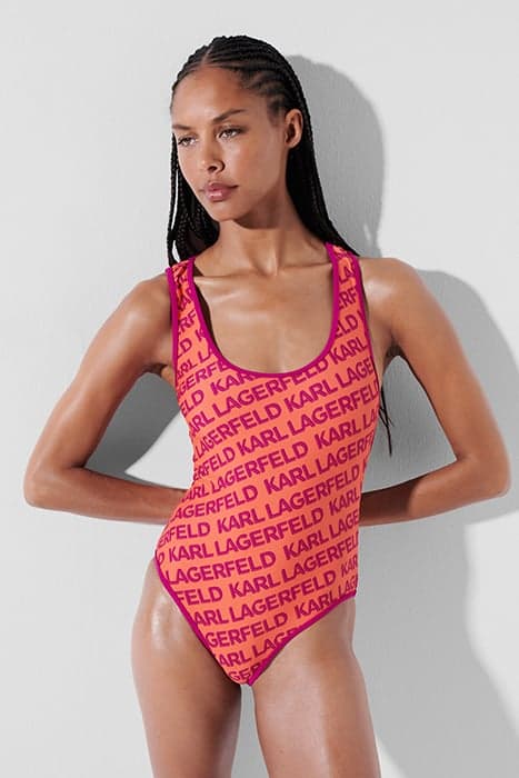 ASYMMETRICAL AOP SWIMSUIT CLEMENTINA/BERRY by KARL LAGERFELD