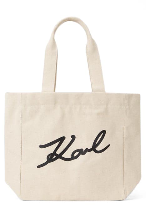 K/SIGNATURE CANVAS SHOPPER NATURAL by KARL LAGERFELD