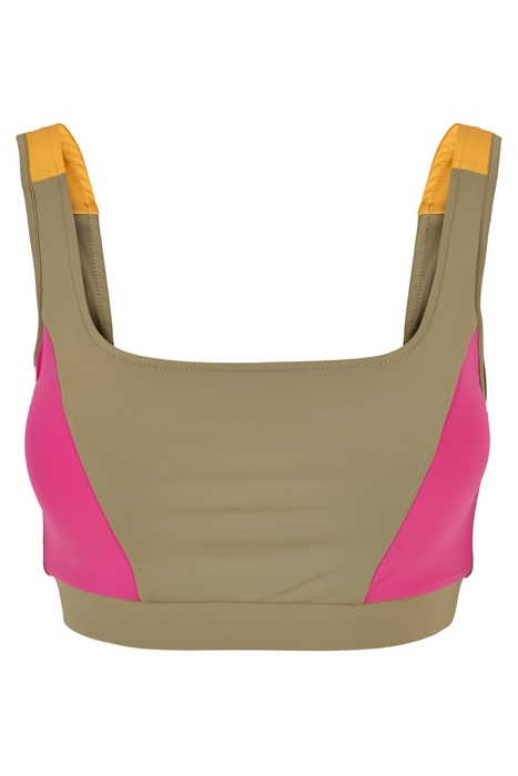 LADIES COLOR BLOCK BRA KHAKI/BRIGHTVIOLETT/MAGIMANGO 1