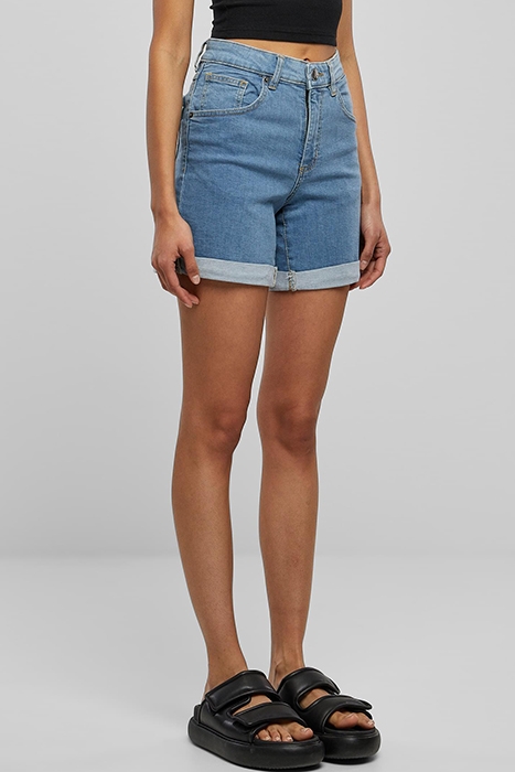 LADIES ORGANIC STRETCH DENIM 5 POCKET SHORTS CLEARBLUE BLEAC 5