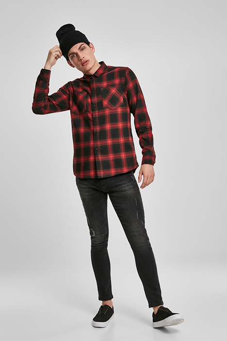 CHECKED FLANELL SHIRT 6 BLACK/RED 4