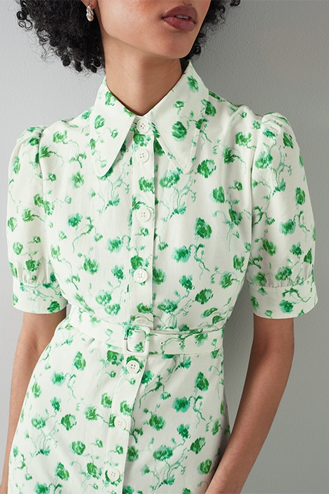 AMY SHIRT DRESS GREEN/CREAM 4