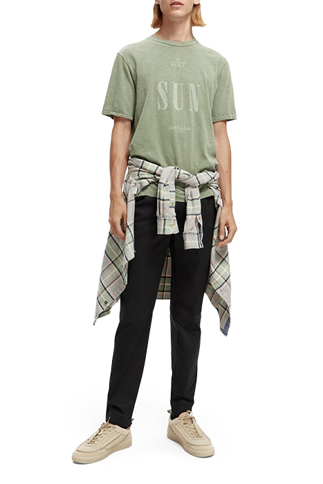 SLUB-JERSEY ARTWORK T-SHIRT IN ORGANIC COTTON KHAKI 5