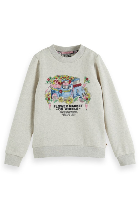 REGULAR-FIT ARTWORK SWEATSHIRT ECRU MELANGE 1