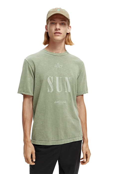 SLUB-JERSEY ARTWORK T-SHIRT IN ORGANIC COTTON KHAKI 3